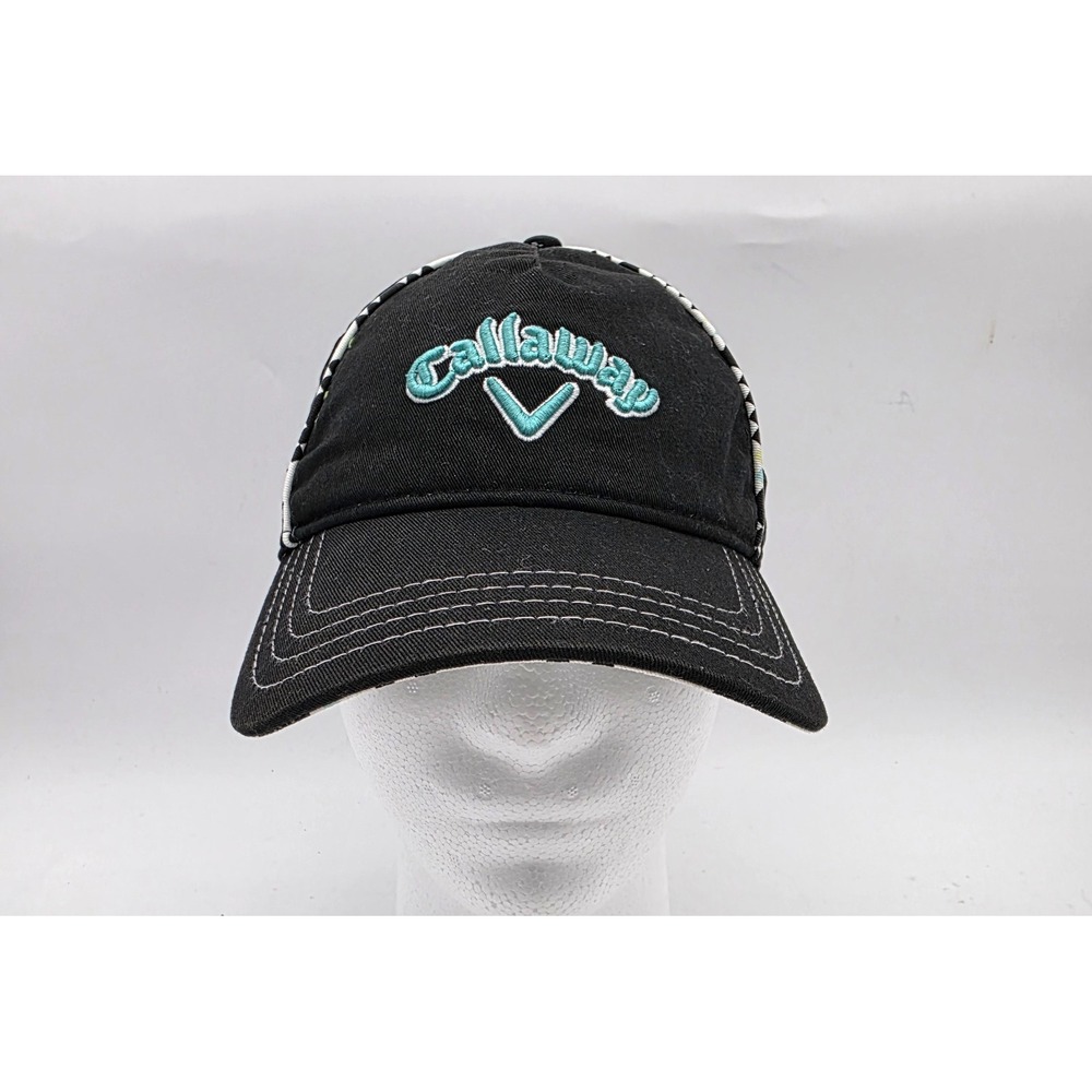 Callaway Pukka‎ Golf Black Green Pattern Lined Hat Cat Adjustable RARE